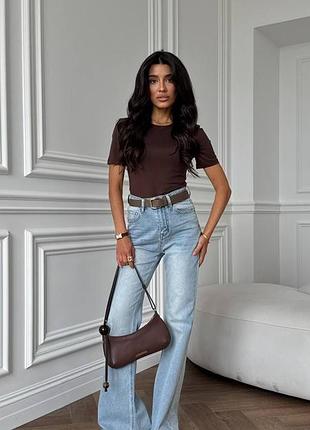 Футболка класична короткий рукав скімс skims круглий комір топ натуральна віскоза