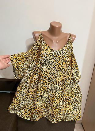 Леопардовая туника/футболка батал р.22/24
