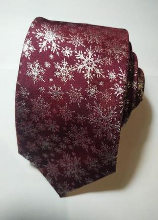 Краватка з принтом сніжинки для новорічній фотосесії1 фото