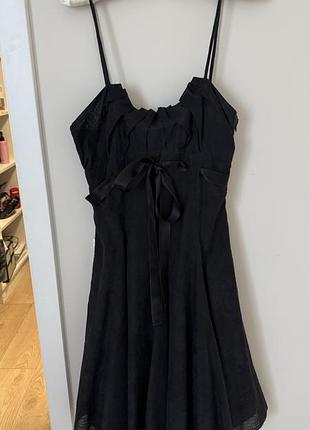 Плаття armani чорне на тонких бретелях