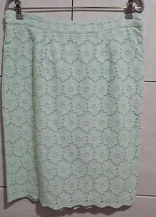 💯котон прошва юбка миди карандаш хлопковое кружево4 фото