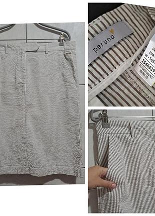 100% котон юбка миди карандаш карманы стильная полоска