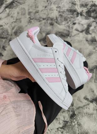 Adidas superstar knotted rope white clear pink