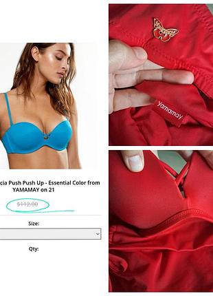 Премиум бренд красный раздельный купальник пуш ап