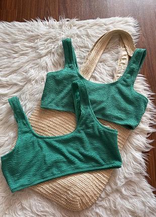 Зелений верх від купальника ліф топ в рубчик жатка primark