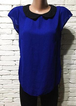 Шифоновая блуза, круглый воротничок