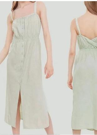 Льняное платье zara s