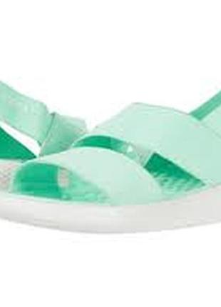 Сандалии crocs literide stretch, w6, мятные, 36-37