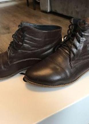 Кожаные ботинки в шоколадном цвете 2
