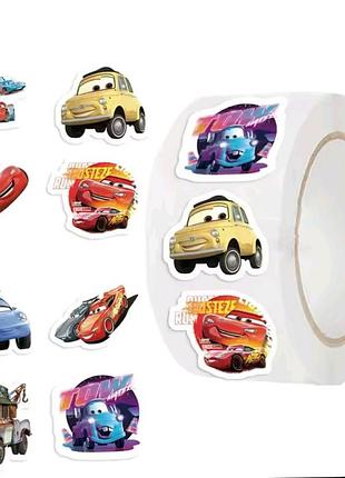 Наліпки 500 штук / рулон машинки disney cars
