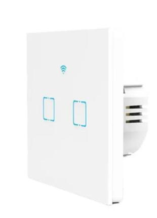 Wi-fi сенсорный выключатель 2 сенсора, умный выключатель wi-fi белый
