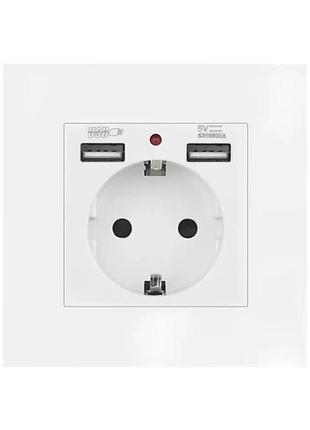 Электрическая розетка с usb-зарядкой и быстрым интерфейсом, для зарядки белый пластик