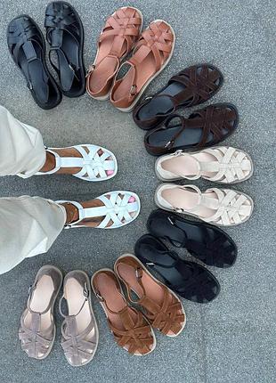 Босоножки женские натуральная замша/кожа