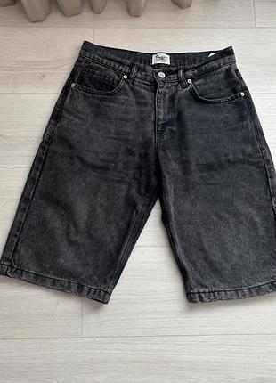 Джинсові шорти staff baggy gray сірі чорні чоловічі для хлопця