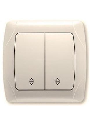 Выключатель 2кл проходной крем viko carmen