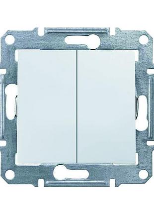 Вимикач 2-клавішний білий schneider sedna sdn0300121