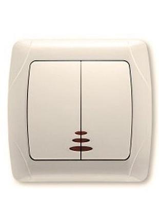 Вимикач 2кл із підсвіткою крем viko carmen