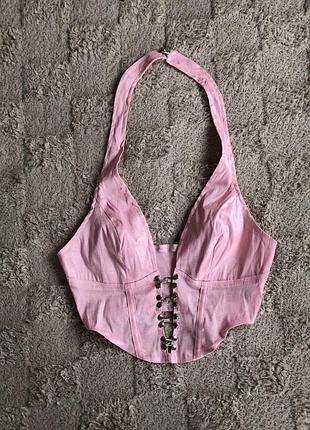 Рожевий топ корсет майка shein xs