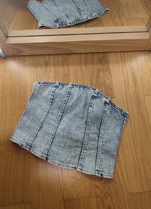 Топ бандо джинсовый от shein