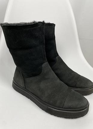 Замшеві чоботи ecco на хутрі