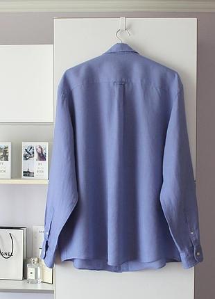 Льняная мужская рубашка от marks &amp; spencer, 100% лен 2