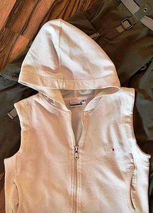 Літній жилет-худі на блискавці "stop+go" з капюшоном кольору "м'якоті банана"