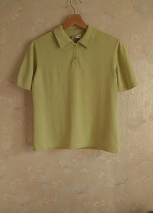 Жіноча футболка поло 44р., s, салатова, бавовна