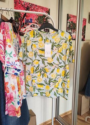 Оверсайз футболка лимони  zara
