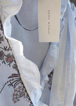 Сорочка блуза на запах з вишивкою в тонку смужку5 фото