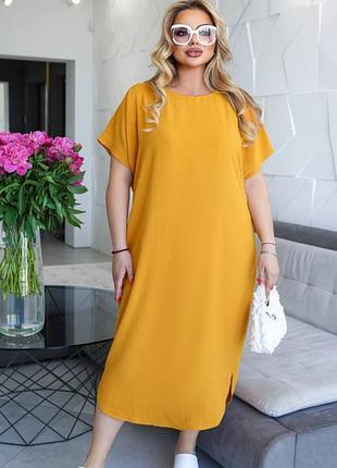 Свободное платье миди, оверсайз, платье, платье, туника батал