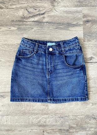 Джинсова асиметрична спідниця міні primark на 8-9 років