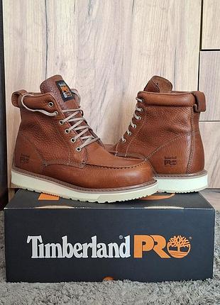 Ботинки timeberland (тимберленд) pro wedge 6" soft toe brown, оригинал