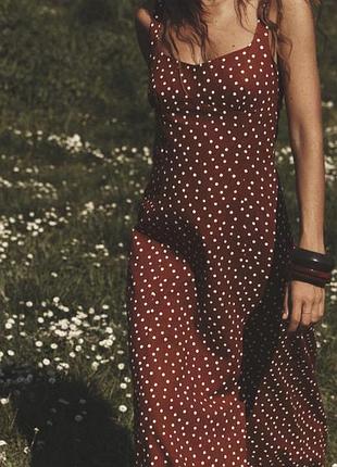 Сукня zara polka з суміші льону р.м