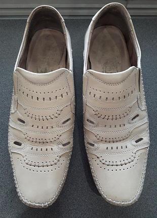 Білі шкіряні (нубук) чоловічі туфлі kadar, р,41