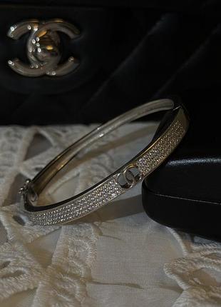 Срібний браслет chanel з фіанітами