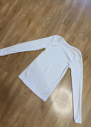 Білий базовий трикотажний лонгслів s (zara , skims, bershka h&m)