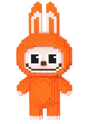 Конструктор magic blocks в виде зайчика » лабуба labubu” высота 33 см оранжевый, лего, 9182