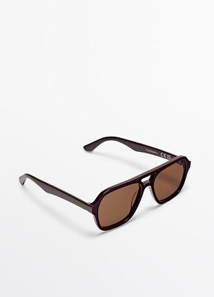 Солнцезащитные очки окуляри авиаторы в ретро стиле massimo dutti