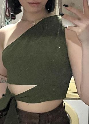 Асиметричний літній зелений топ