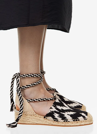 Босоножки эспадрильи на завязках h&amp;m 38р