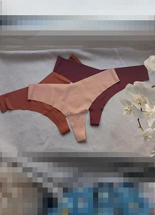 Комплект з 3 шт безшовних трусиків, розмір s
