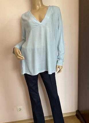 Комбинированная вискозная блузка свободного фасона/ l/ brend opera