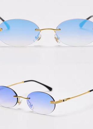 Окуляри блакитні дзеркальні, овали