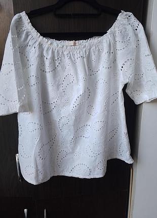 Блуза легкая натуральная,100% хлопковая,прошва