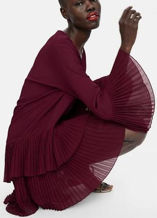 City light england многоярусное плиссированное мини платье с широкими рукавами, р. s-m