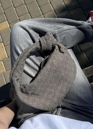 Сумочка замшева сіра