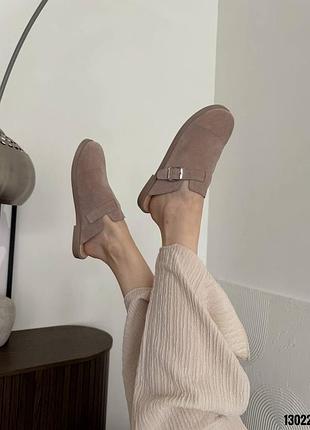 Шлепанцы клоги 13022, р.36,38,40, натуральная замша, беж