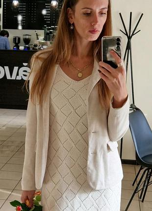 Белый пиджак люрекс