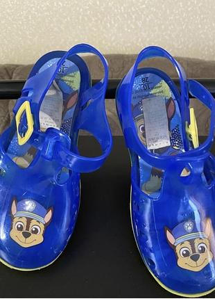 Классные резиновые босоножки на девочку на мальчика 28 р щенячий патруль