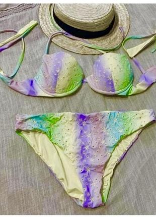 Calzedonia крутий кольоровий роздільний купальник